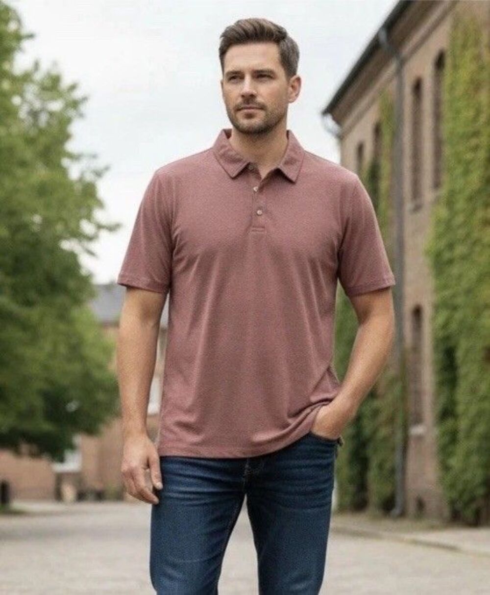 Free Fly Men’s Bamboo Flex Polo ll in Heather Red Small UPF 50 Golf Fishing
